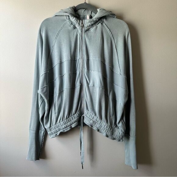 Free People Movement Trekking Out Zip Up Boho Athletic Hooded Sweatshirt Size S - Picture 3 of 11